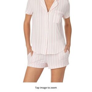 Kate Spade Pink & White Jersey Knit Striped Pajama Set